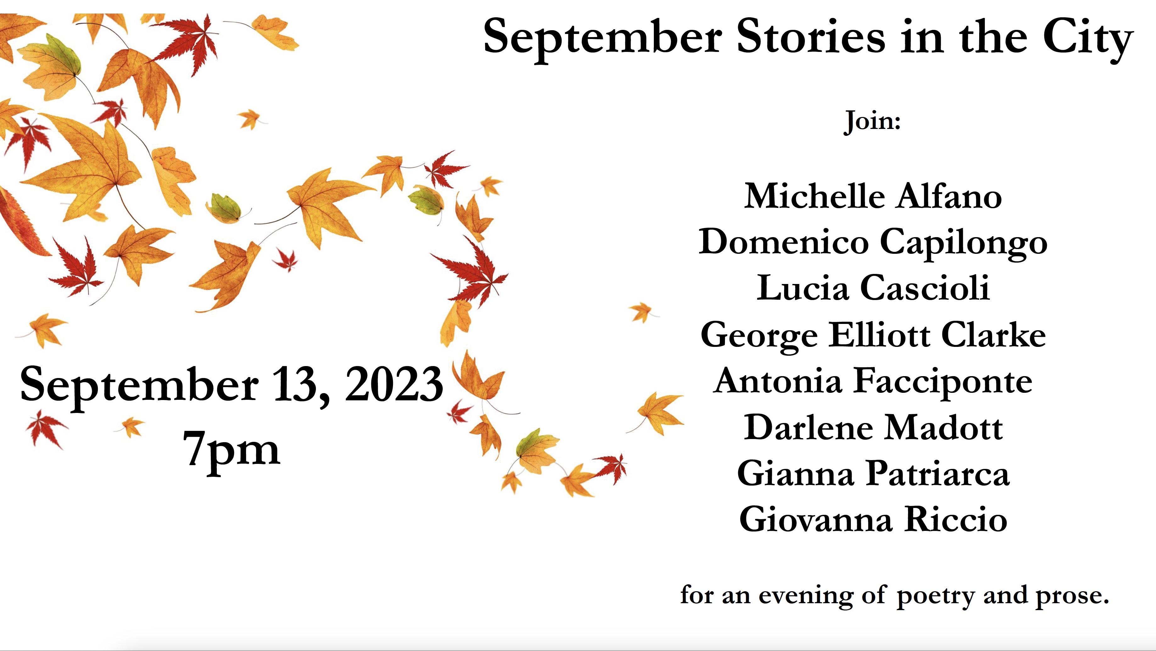 Evening of Poetry and Prose Online Event.