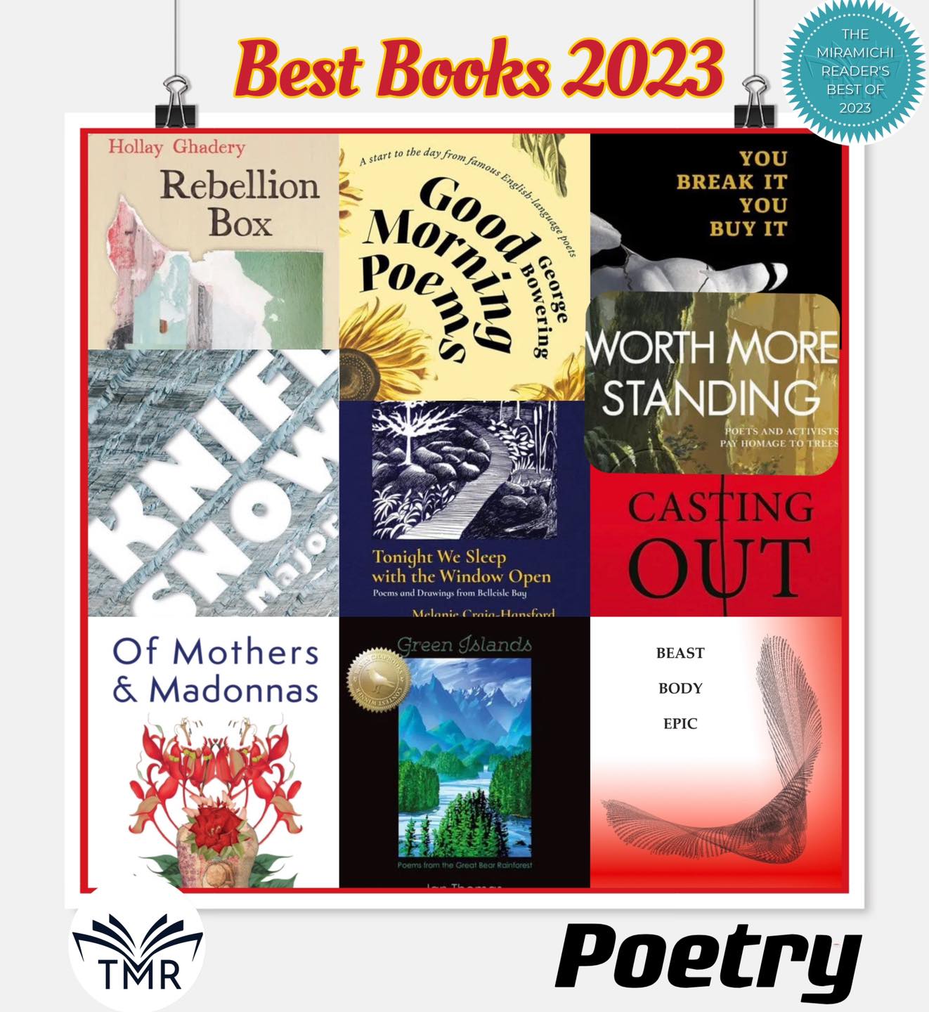 10 Poets listed as Best Books of 2023 by Miramichi Reader